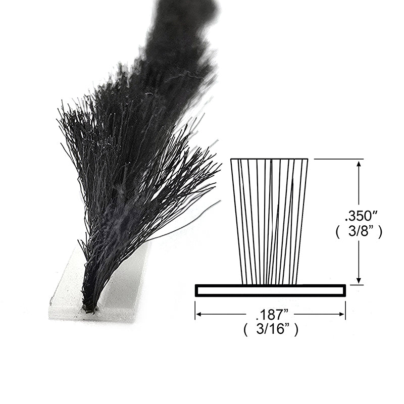 Weatherstrip, Flat Back Pile, .187 T-Backing x .350 Pile - Weatherstrip, Flat Back Pile, .187 T-Backing x .350 Pile