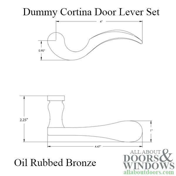 Emtek Dummy Cortina Door Lever Set - Oil Rubbed Bronze - Emtek Dummy Cortina Door Lever Set - Oil Rubbed Bronze