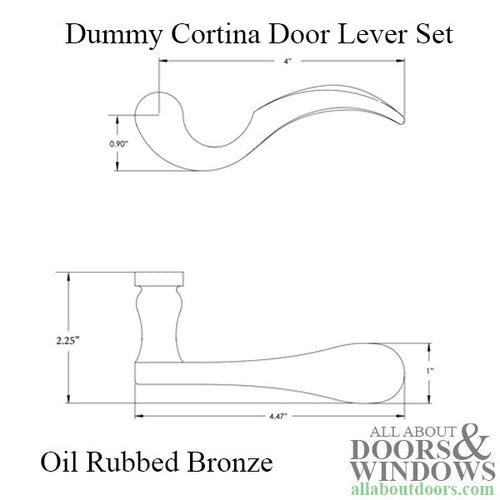 Emtek Dummy Cortina Door Lever Set - Oil Rubbed Bronze - Emtek Dummy Cortina Door Lever Set - Oil Rubbed Bronze