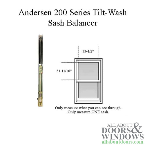 Andersen 200 Series Tilt-Wash Double Hung Sash Balancer - M1360 - Andersen 200 Series Tilt-Wash Double Hung Sash Balancer - M1360