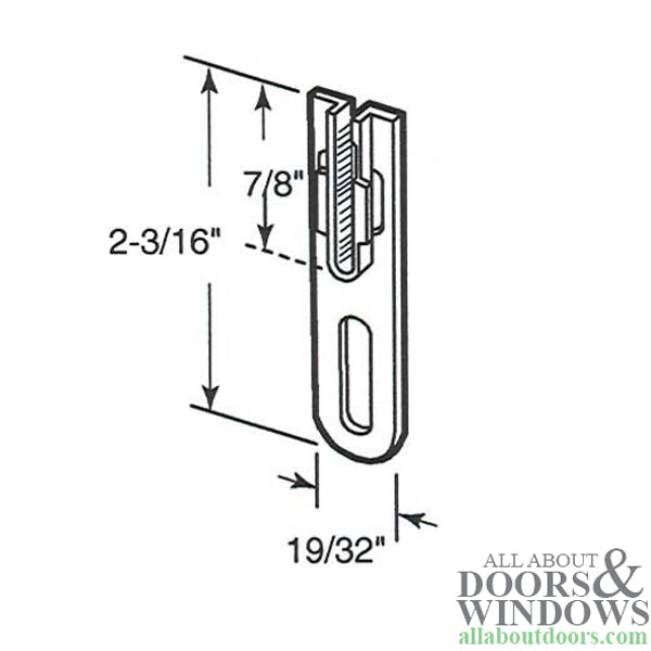 Guide 2-3/16 inch high, Top Sliding Glass Door - Guide 2-3/16 inch high, Top Sliding Glass Door