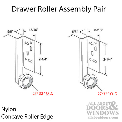 Discontinued Roller Assembly - Monorail - 27/32 In Dia. - 2 Pack - Discontinued Roller Assembly - Monorail - 27/32 In Dia. - 2 Pack