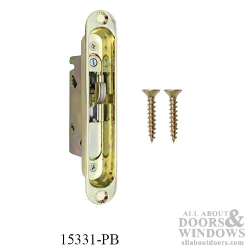 Mortise Lock and Trim Plate with 45 Degree Slot for Sliding Glass Door Polished Brass - Mortise Lock and Trim Plate with 45 Degree Slot for Sliding Glass Door Polished Brass