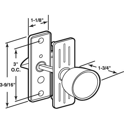 Tulip Shaped Handle Set, storm and screen door  - Aluminum - Tulip Shaped Handle Set, storm and screen door  - Aluminum