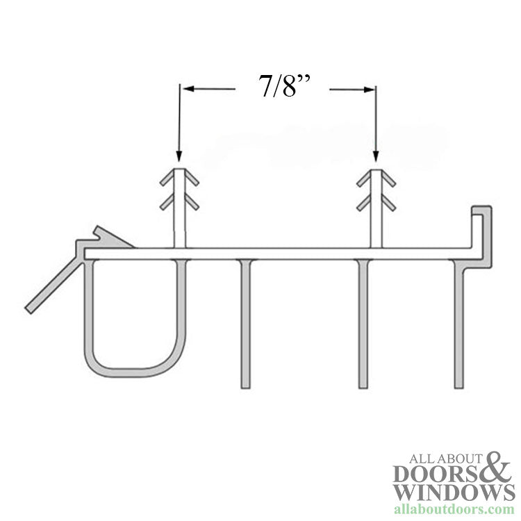 Door Bottom Drive-In Sweep with 2 barbs for Kerf Application - Beige - Door Bottom Drive-In Sweep with 2 barbs for Kerf Application - Beige
