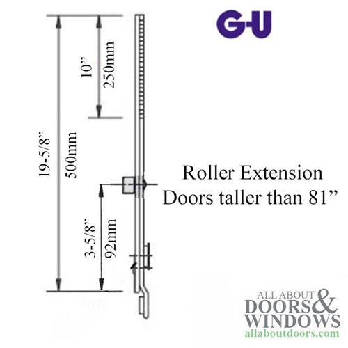 Middle Extension 500mm  with Pin (roller locking point) > 6-8 Doors - Middle Extension 500mm  with Pin (roller locking point) > 6-8 Doors