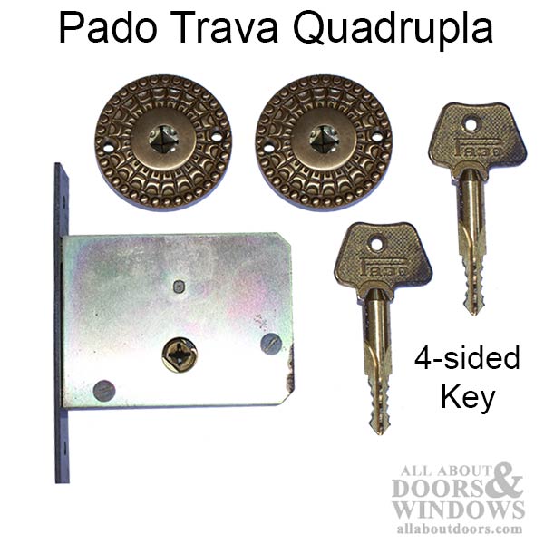 Pado Trava Quadrupla 7000 Unox Series Bolt Lock - Antique Brass - Pado Trava Quadrupla 7000 Unox Series Bolt Lock - Antique Brass