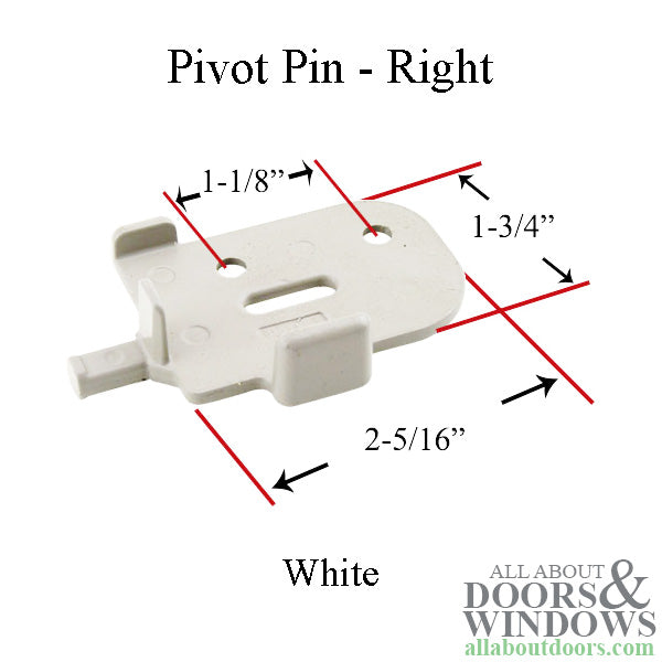 Andersen Tilt-Wash Pivot Pin, Right - White - Andersen Tilt-Wash Pivot Pin, Right - White