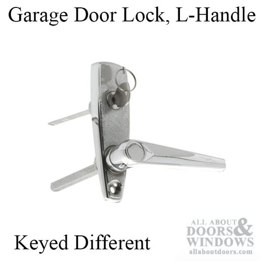 L Handle and Locking Unit for Garage Door - Chrome