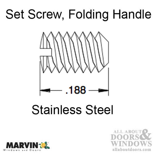 Marvin Set Screw For Casement and Awning Window Handles Stainless Steel - Marvin Set Screw For Casement and Awning Window Handles Stainless Steel