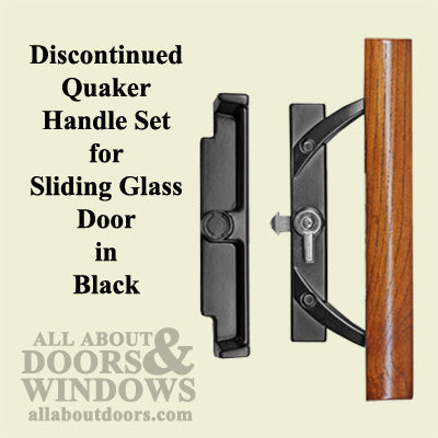 Quaker / Wells Patio Door Handle 3-15/16 H.C. - Black - DISC