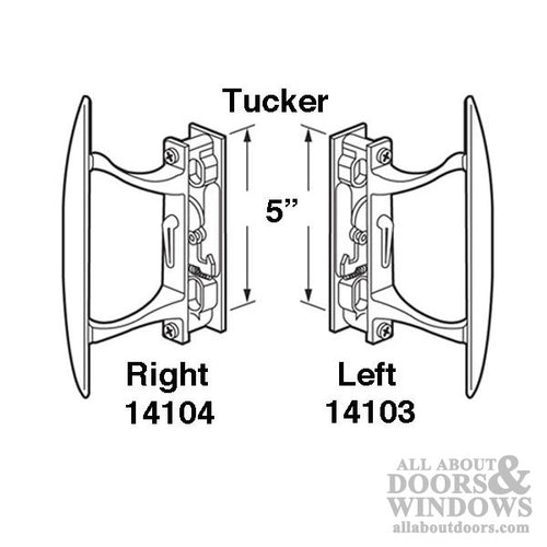 Handle Set for Sliding Patio Door with Diecast Inside Pull Left Hand - Handle Set for Sliding Patio Door with Diecast Inside Pull Left Hand