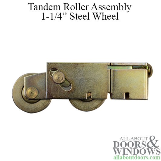 Door Roller For Sliding Patio Doors 1.25 Inch Tandem Wheel With Adjustable Steel Housing