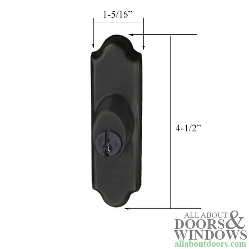 Andersen Gliding Door Keyed Lock, Covington - LH, Oil-Rubbed Bronze - Andersen Gliding Door Keyed Lock, Covington - LH, Oil-Rubbed Bronze