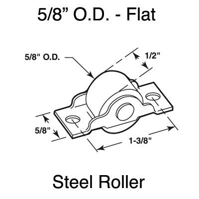 Sliding Door Rollers 5/8 inch Diameter - Steel