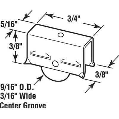 Roller Assembly (Grooved) - Sliding Windows, Showcase / Storm - Steel - Roller Assembly (Grooved) - Sliding Windows, Showcase / Storm - Steel