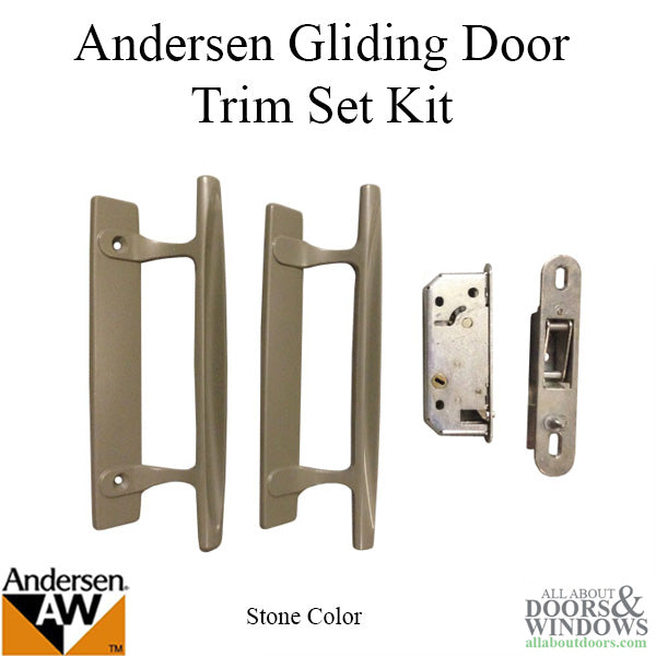 Andersen Gliding Door Reachout Lock and Handleset Kit - Stone - Andersen Gliding Door Reachout Lock and Handleset Kit - Stone