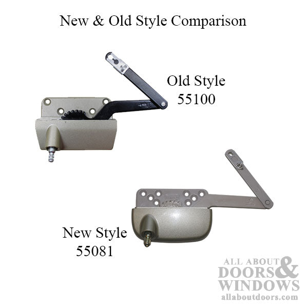 Sill Mounted Straight Link 4-1/2 Inch Split Arm Casement Window Operator, Left Hand - Gold - Sill Mounted Straight Link 4-1/2 Inch Split Arm Casement Window Operator, Left Hand - Gold