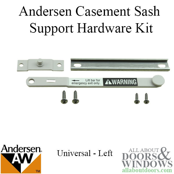 Andersen Perma-Shield Casement Windows - Sash Support Hardware Kit - Universal - Left - Andersen Perma-Shield Casement Windows - Sash Support Hardware Kit - Universal - Left