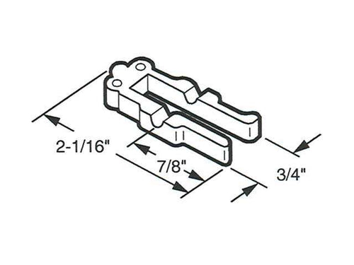 Sliding Glass Door Latch Yoke for Trimview Door Handles 2-1/16 Inch Length - Sliding Glass Door Latch Yoke for Trimview Door Handles 2-1/16 Inch Length