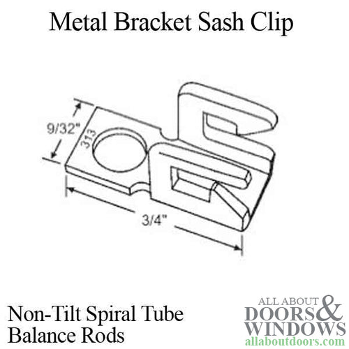 Sash Clip, Metal Bracket, 3/4 x 9/32 x 3/8