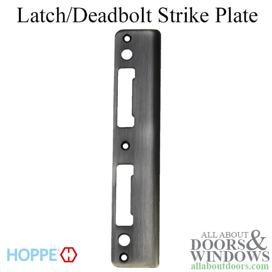 Latch & Deadbolt Strike Plate, 1.74 x 8.82 Curved Lip - Antique Nickel