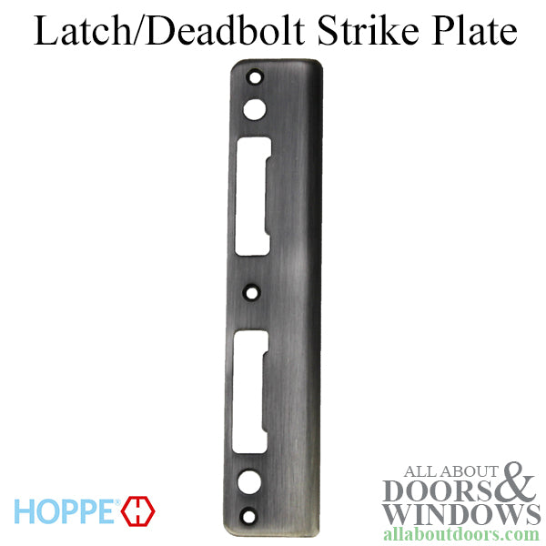 Latch & Deadbolt Strike Plate, 1.74 x 8.82 Curved Lip - Antique Nickel - Latch & Deadbolt Strike Plate, 1.74 x 8.82 Curved Lip - Antique Nickel