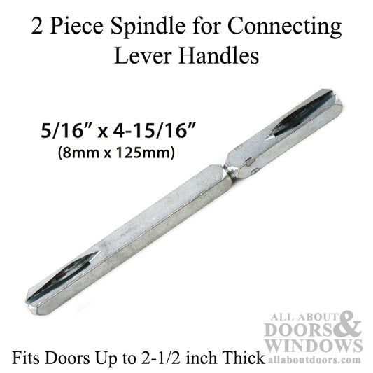 Spindle, 8mm x 4-15/16 " Split (125mm) Length 2-1/2" Door