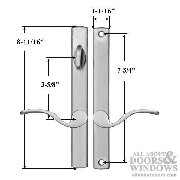 Multipoint Door Handles for Swing Door, Inactive - Non-keyed with Thumbturn - Multipoint Door Handles for Swing Door, Inactive - Non-keyed with Thumbturn