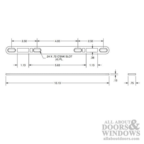 Flat Strike Plate Keeper Dual Point 3/4