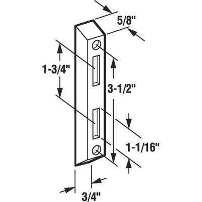 Keeper for Sliding Patio Door, Plastic - White - Keeper for Sliding Patio Door, Plastic - White