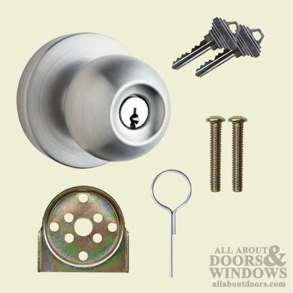 Round Keyed Entry Handle Set Trim for Exit Device Aluminum - Round Keyed Entry Handle Set Trim for Exit Device Aluminum