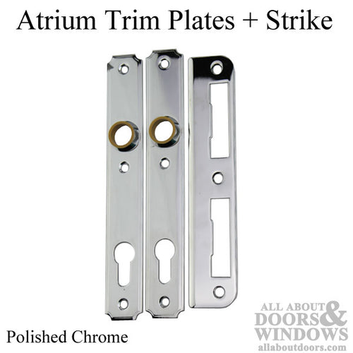 Atrium Trim Plates and Strike Plate in Polished Chrome - Atrium Trim Plates and Strike Plate in Polished Chrome