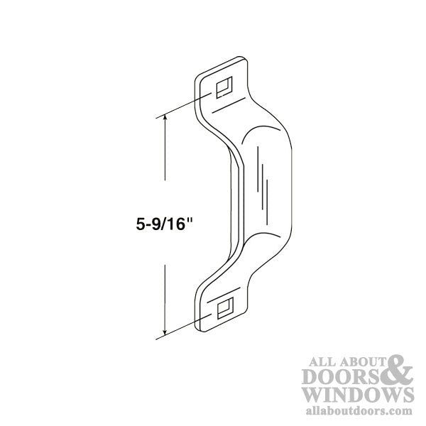 Garage door pull handle 5-9/16 - Bottom Lift - Brass Plated - Garage door pull handle 5-9/16 - Bottom Lift - Brass Plated