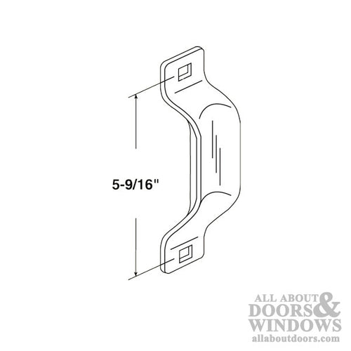 Garage door pull handle 5-9/16 - Bottom Lift - Brass Plated - Garage door pull handle 5-9/16 - Bottom Lift - Brass Plated