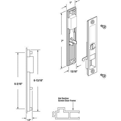 Non-Handed Latch & Pull for Sliding Screen Door - Black - Non-Handed Latch & Pull for Sliding Screen Door - Black