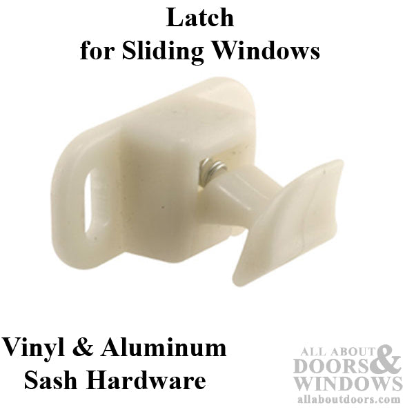 Spring Loaded Latch for Horizontal Sliding Windows - White - Spring Loaded Latch for Horizontal Sliding Windows - White