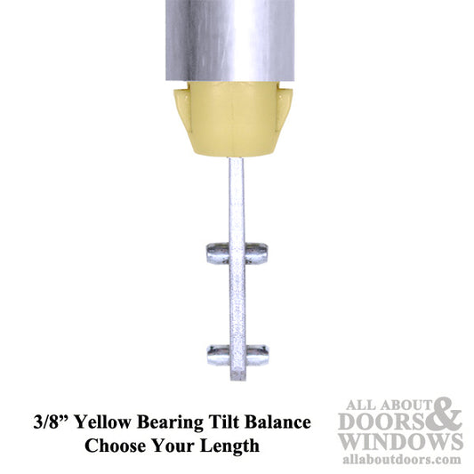 3/8 Inch Spiral Tilt-In Window Balance Rod with Yellow Bearing and Double Pins