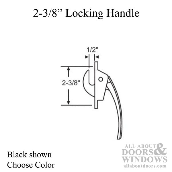 Locking Handle,  2-3/8'' screw Spacing - Choose Color - Locking Handle,  2-3/8'' screw Spacing - Choose Color