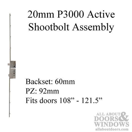 20mm P3000 Active 60/92 Shootbolt Assembly, Doors 108 - 121.5