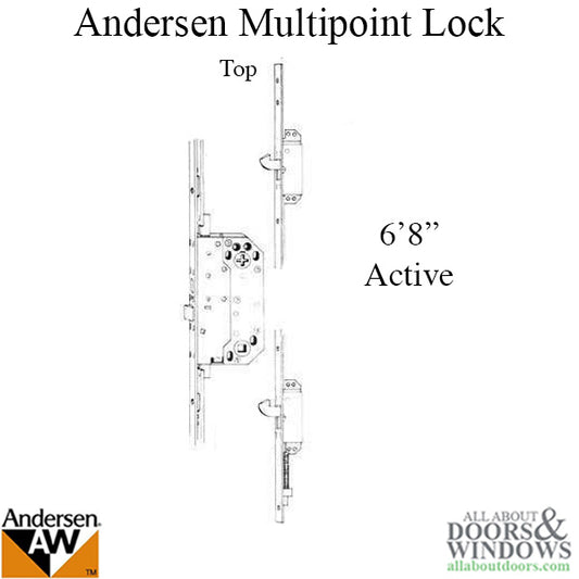 Unavailable Andersen Multipoint Lock, FWH68 Active Door - Gold Face Discontinued