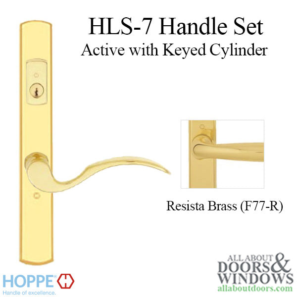 HOPPE HLS7 Handle Set with Munchen Lever Keyed Active Resista Polished Brass - HOPPE HLS7 Handle Set with Munchen Lever Keyed Active Resista Polished Brass