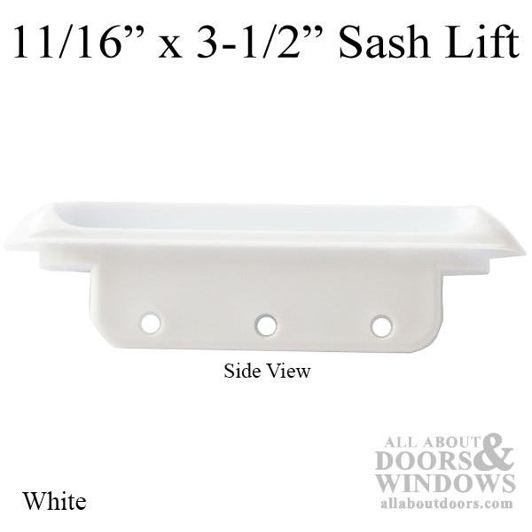 Recessed Plastic Sash Lift, 11/16 x 3-1/2 Inches, 3 Holes - Recessed Plastic Sash Lift, 11/16 x 3-1/2 Inches, 3 Holes