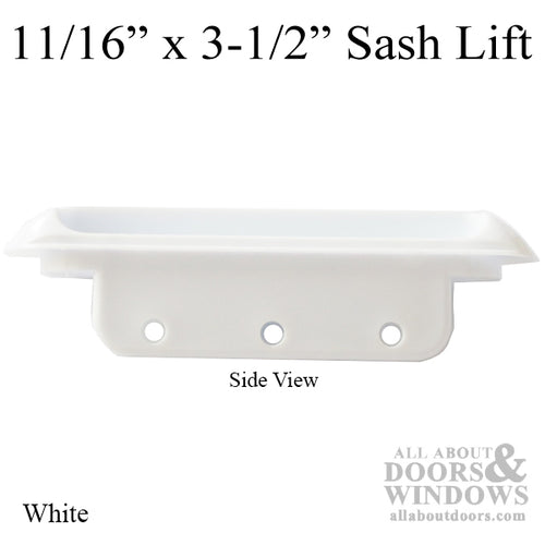 Recessed Plastic Sash Lift, 11/16 x 3-1/2 Inches, 3 Holes - Recessed Plastic Sash Lift, 11/16 x 3-1/2 Inches, 3 Holes