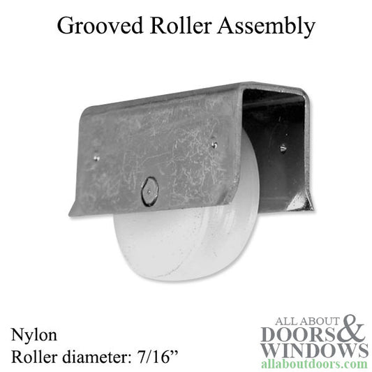 Roller Assembly (Grooved) - Sliding Windows, Showcase / Storm - Steel / Nylon