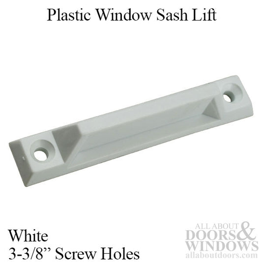 Sash Lift, Plastic  3-3/8 Inch Screw Holes - White