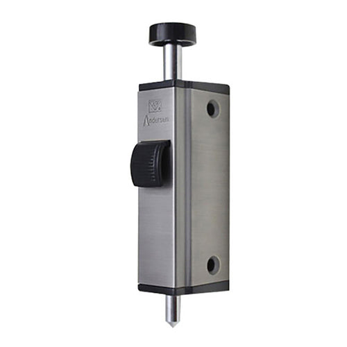 Andersen Auxiliary Foot Bolt Lock for Frenchwood Gliding Door - Distressed Nickel - Andersen Auxiliary Foot Bolt Lock for Frenchwood Gliding Door - Distressed Nickel