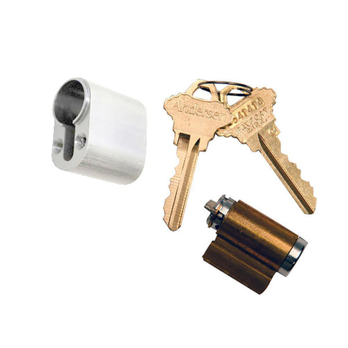 Andersen Albany Keyed Lock Cylinder with Housing FWH - White - Andersen Albany Keyed Lock Cylinder with Housing FWH - White