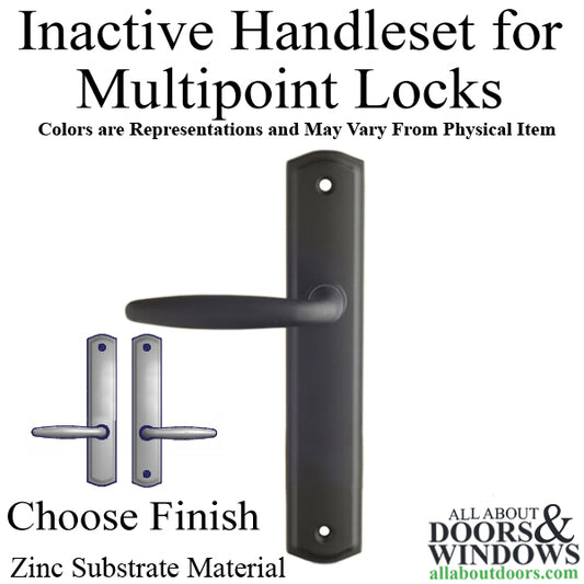 Inactive Handle Set 800C - for Multipoint Locks - Zinc Material - Choose Finish