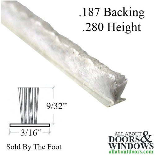 Weatherstrip .187 T-Backing x .280 Fuzzy Pile - Choose Color - Weatherstrip .187 T-Backing x .280 Fuzzy Pile - Choose Color